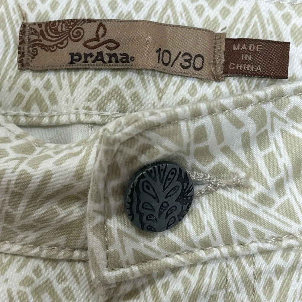prAna Organic Cotton Stone Diamond Print Skinny Kara Jeans Women’s 10/30 - Picture 5 of 6